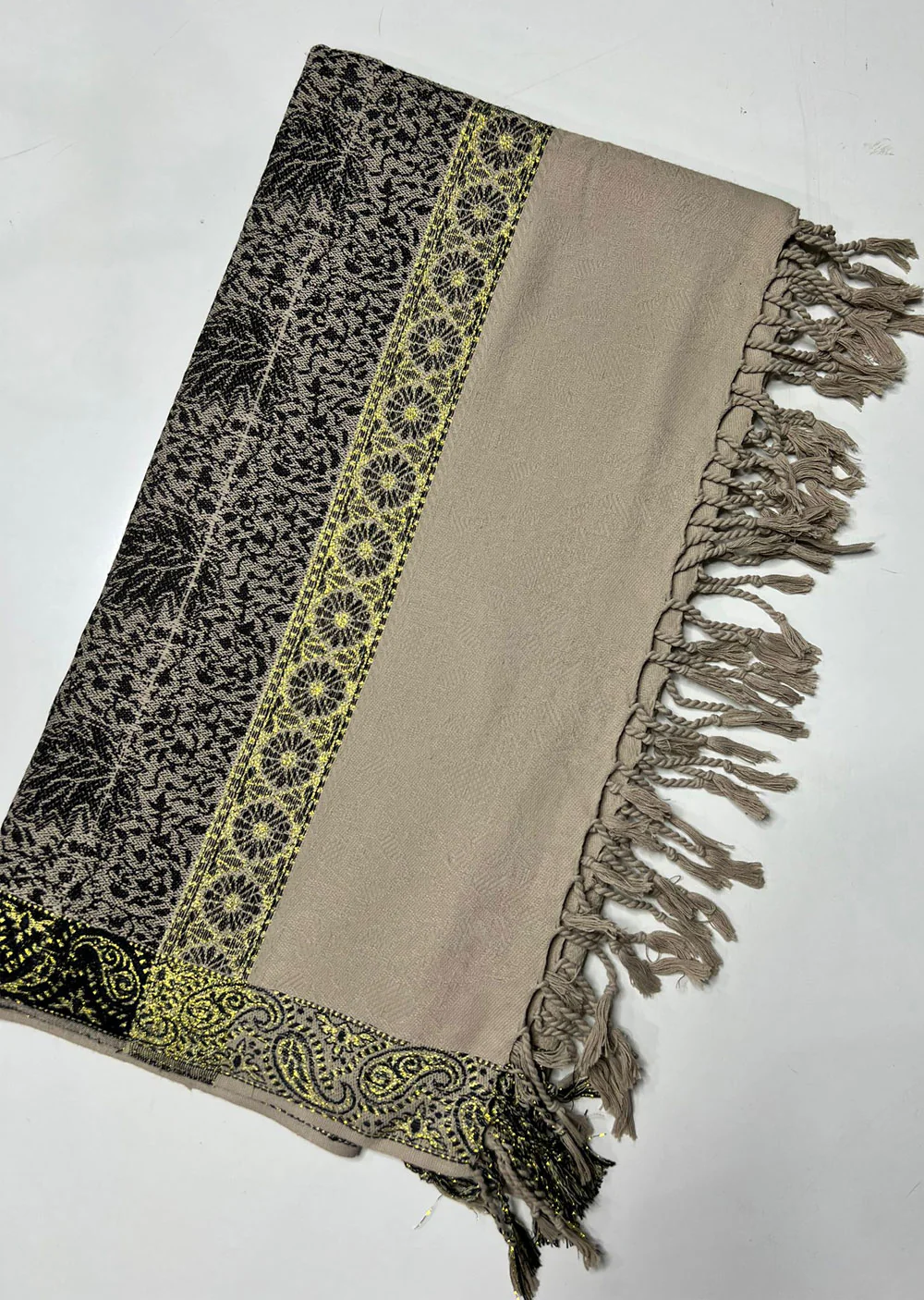 Luminous Light Gold Unisex Pashmina Shawl